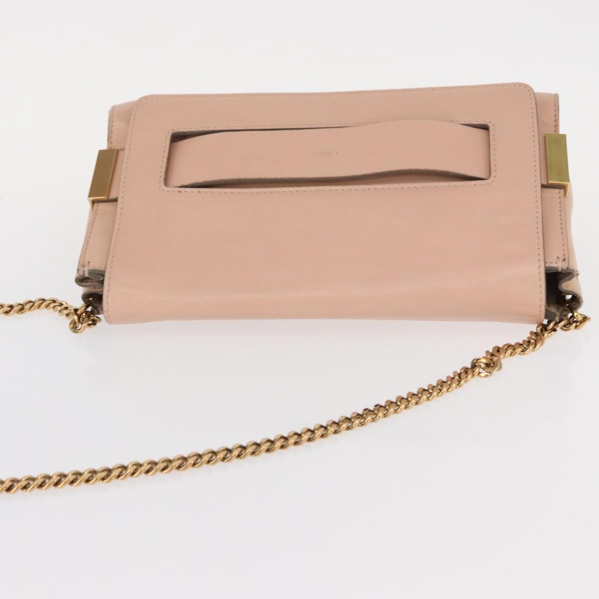 Chloe Elle Chain Clutch Leather, PINK, LEATHER, Shoulder bag