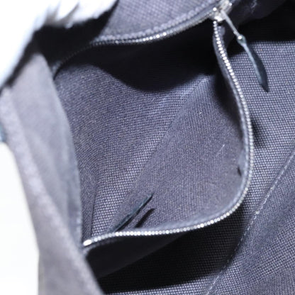 Hermes Sac Harnais Tote Toile and Leather, GRAY, CANVAS, Tote bag