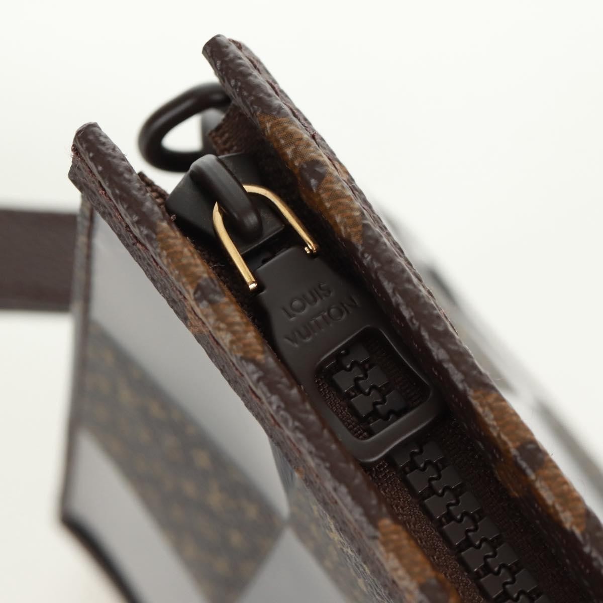 Louis Vuitton Standing Pouch Monogram Chess Coated Canvas and PVC, Brown, Canvas, Clutch