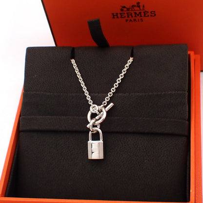 Hermes Cadenas Kelly Pendant Necklace Sterling Silver, SILVER, SILVER, Necklace