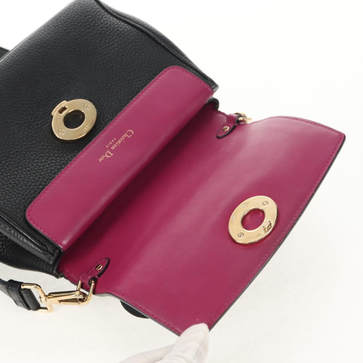 Christian Dior Lady Dior Bag Leather, BLACK, LEATHER, Handbag