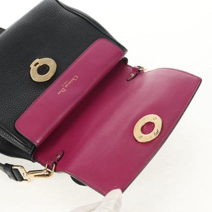 Christian Dior Lady Dior Bag Leather, BLACK, LEATHER, Handbag