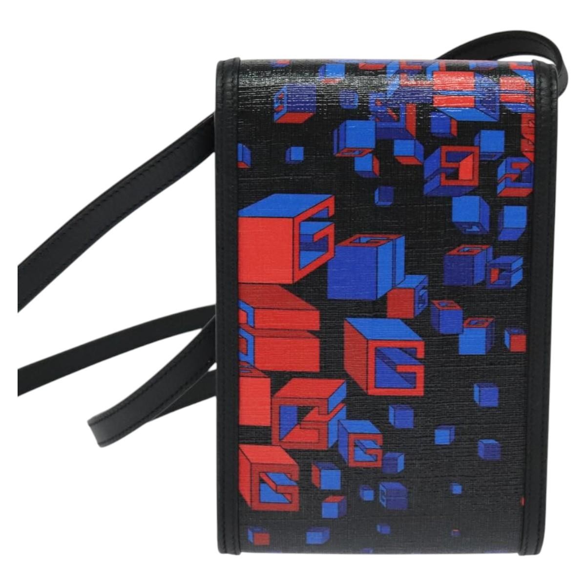 Gucci Flap Square Shoulder Bag Canvas, BLACK, CANVAS, Shoulder bag