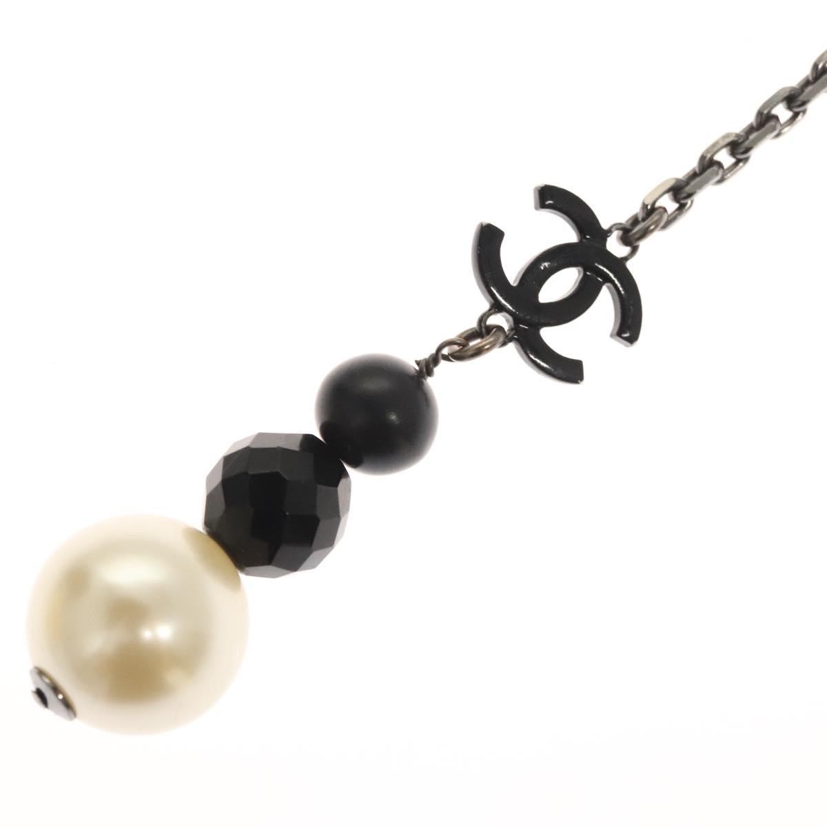 Chanel CC Pearl Necklace Faux Pearls and Metal, WHITE, METAL, Necklace
