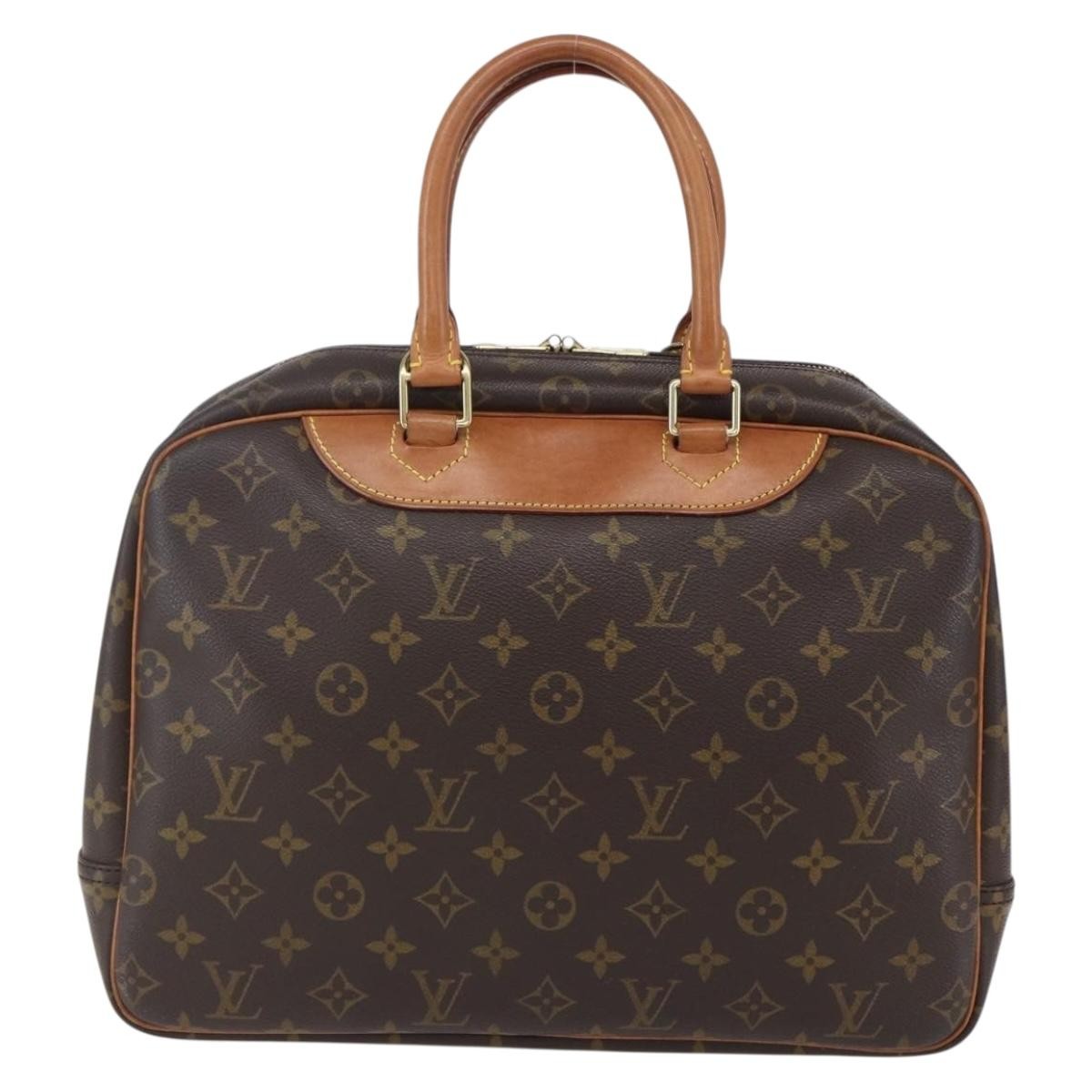 Louis Vuitton Deauville Handbag Monogram Canvas, BROWN, CANVAS, Handbag