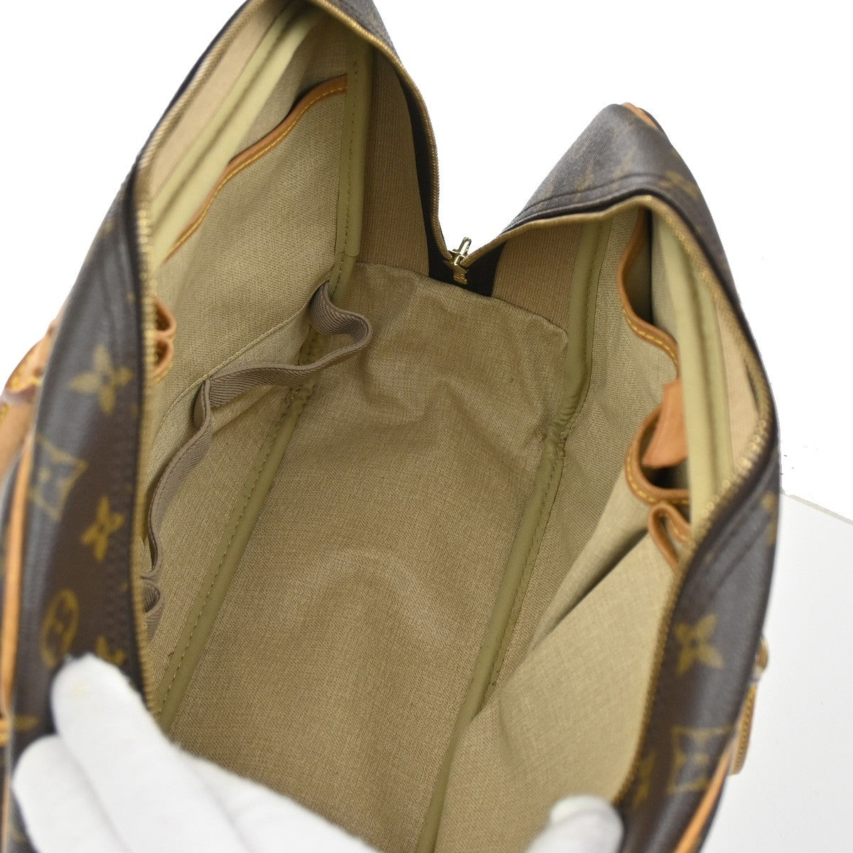 Louis Vuitton Deauville Handbag Monogram Canvas, BROWN, LEATHER, Handbag