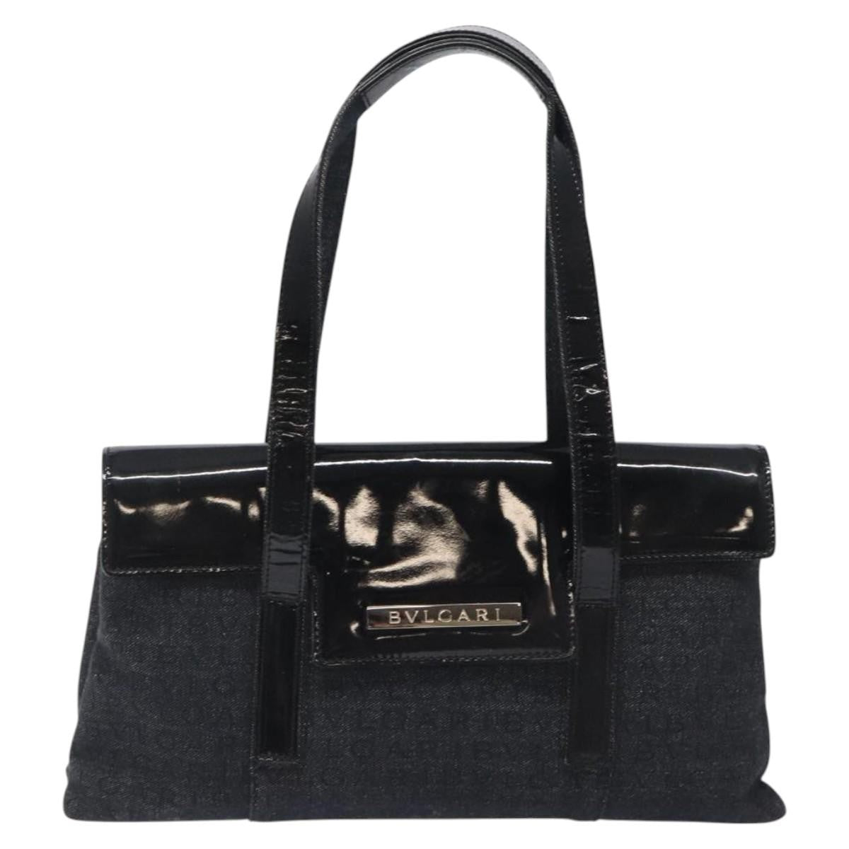 Bvlgari B.Zero1 Logomania Bag Canvas with Leather, BLACK, CANVAS, Shoulder bag