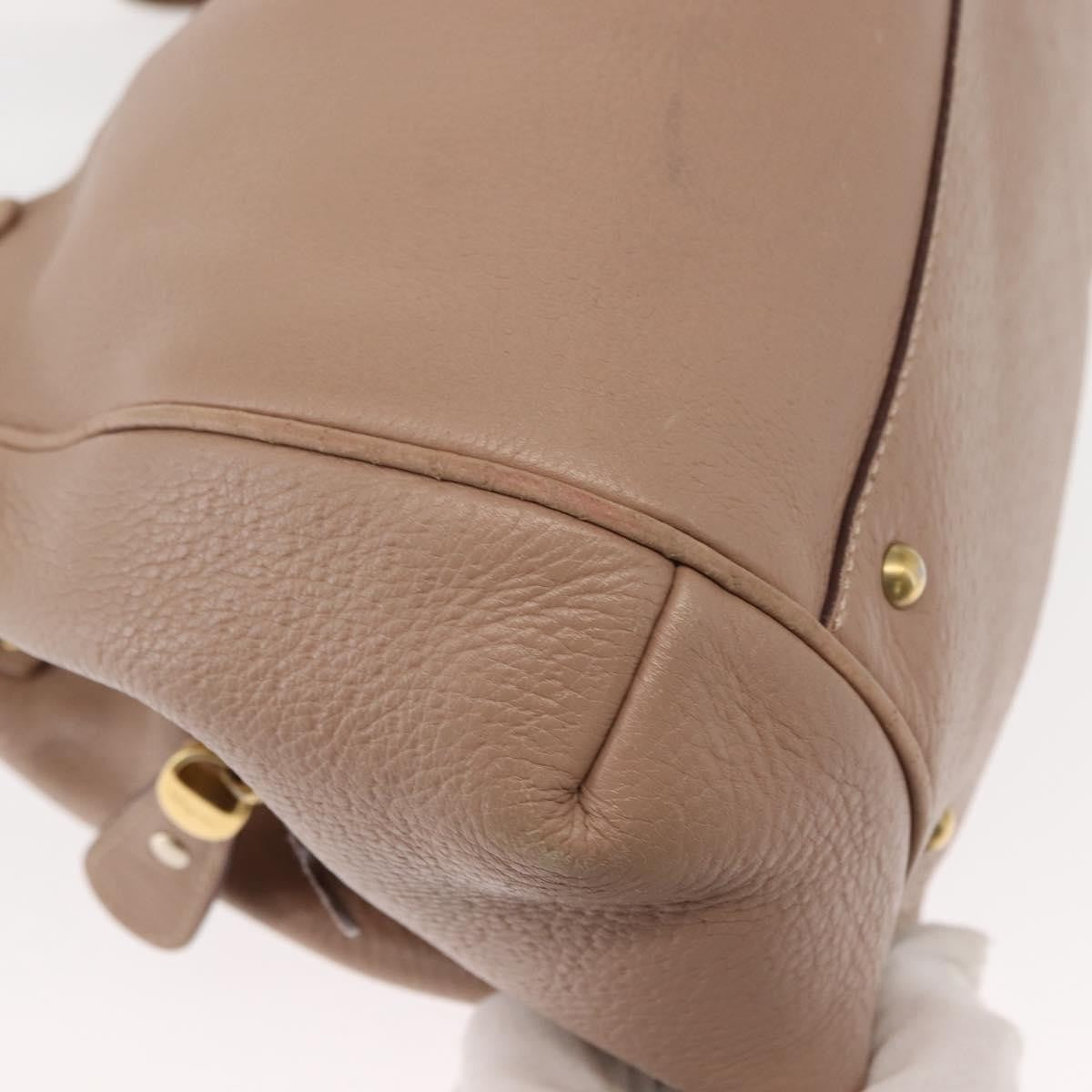 Salvatore Ferragamo Gancini handbag Leather, BEIGE, LEATHER, Handbag