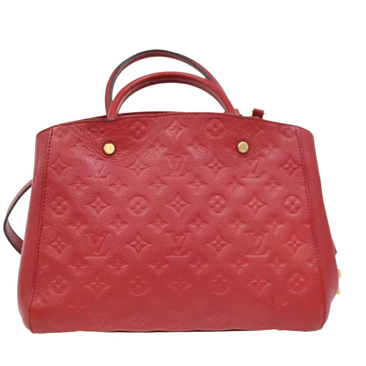 Louis Vuitton Montaigne Handbag Monogram Empreinte Leather, RED, LEATHER, Handbag