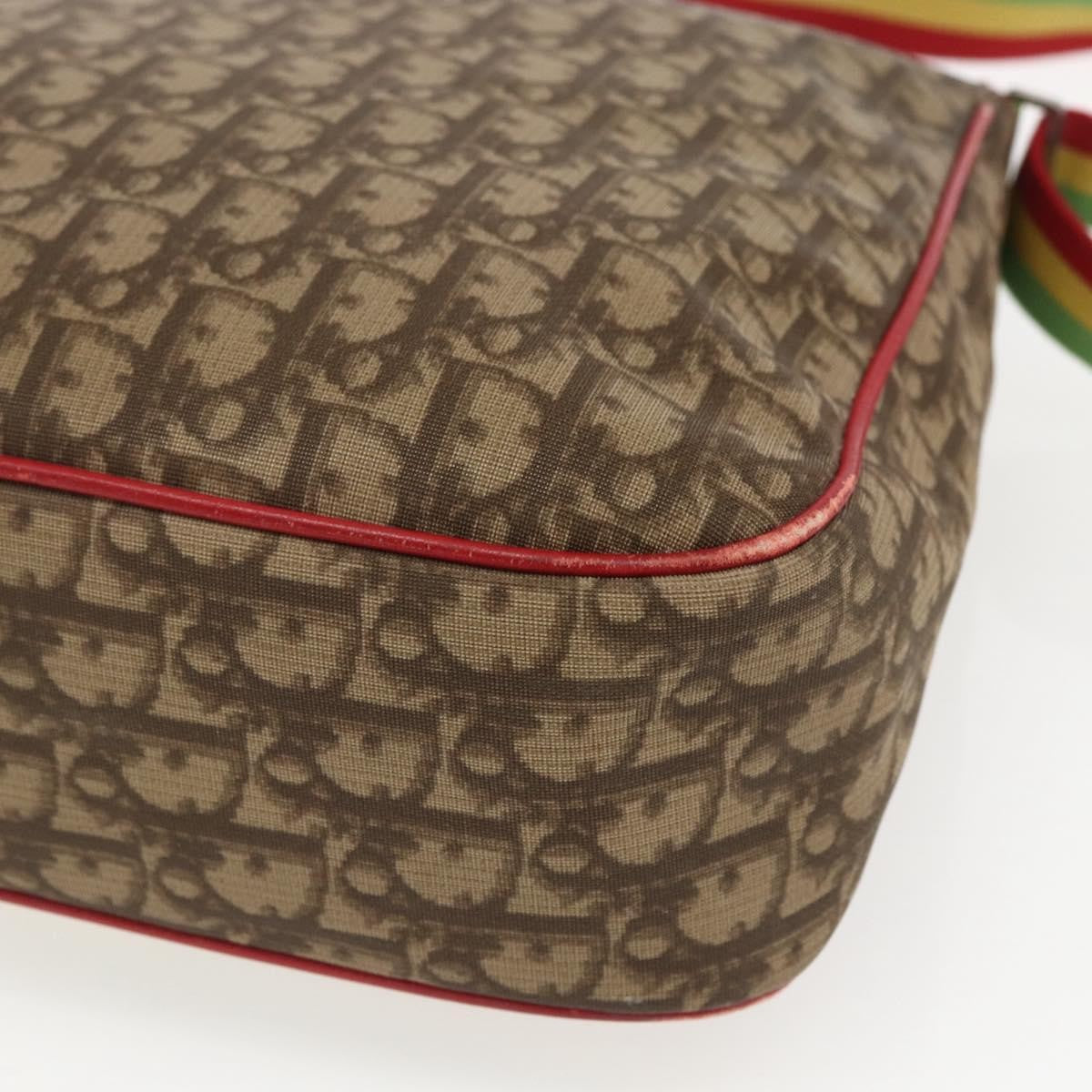Christian Dior Vintage Rasta Messenger Bag Diorissimo Coated Canvas, BROWN, PVC, Shoulder bag