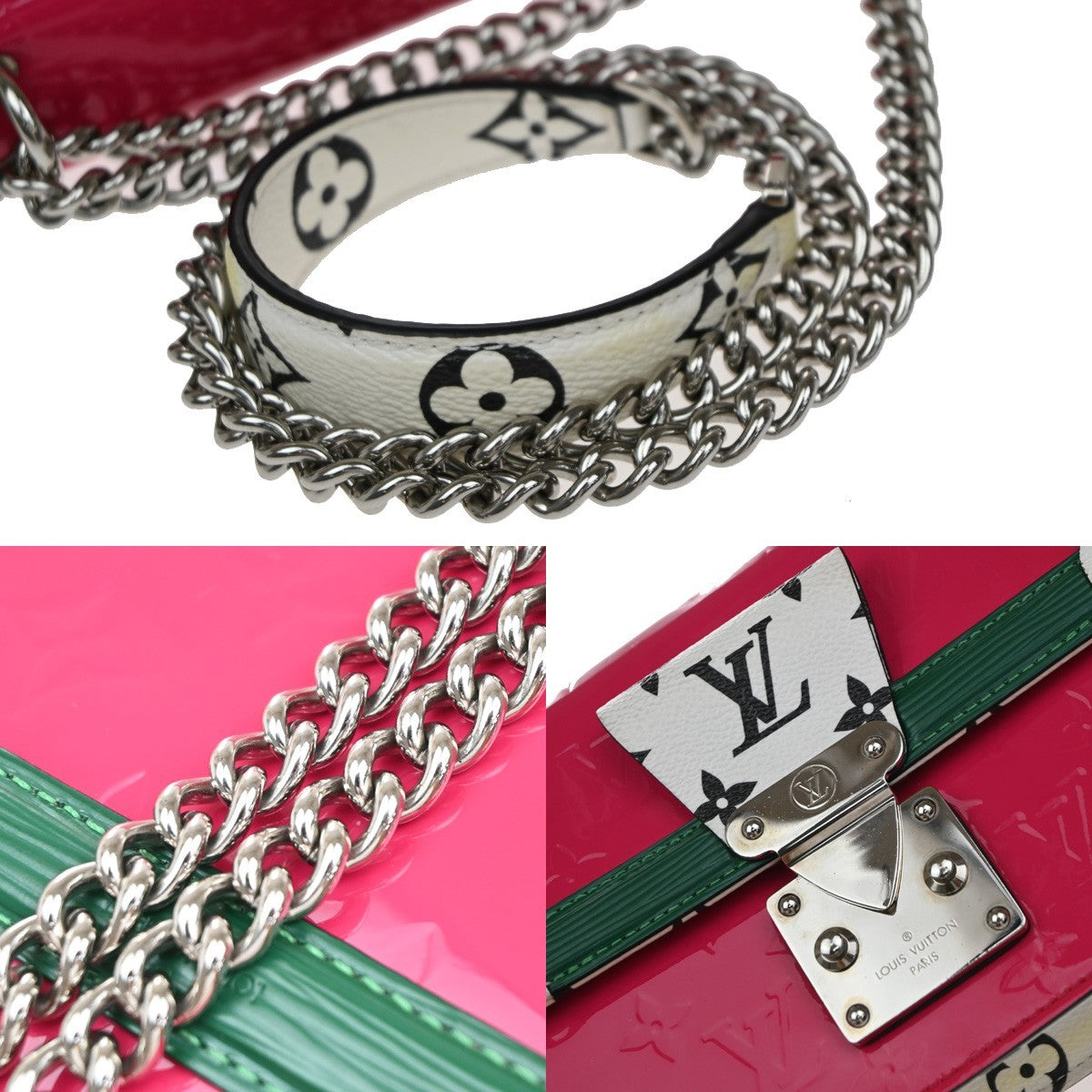 Louis Vuitton Wynwood Handbag Monogram Vernis with Monogram Canvas and Epi Leather, PINK, PATENT_LEATHER, Shoulder bag