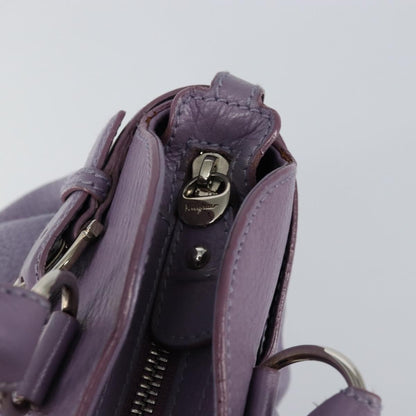 Salvatore Ferragamo Marisa Satchel Leather, PURPLE, LEATHER, Handbag