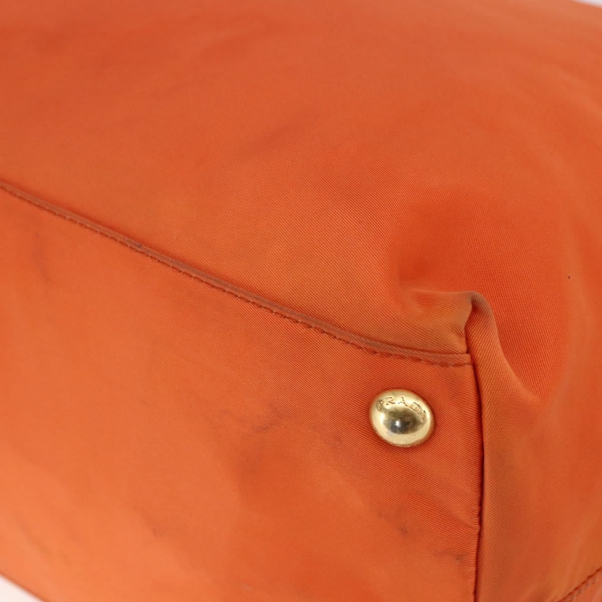 Prada Convertible Flap Tote Tessuto and Saffiano Leather, Orange, Nylon, Tote Bag