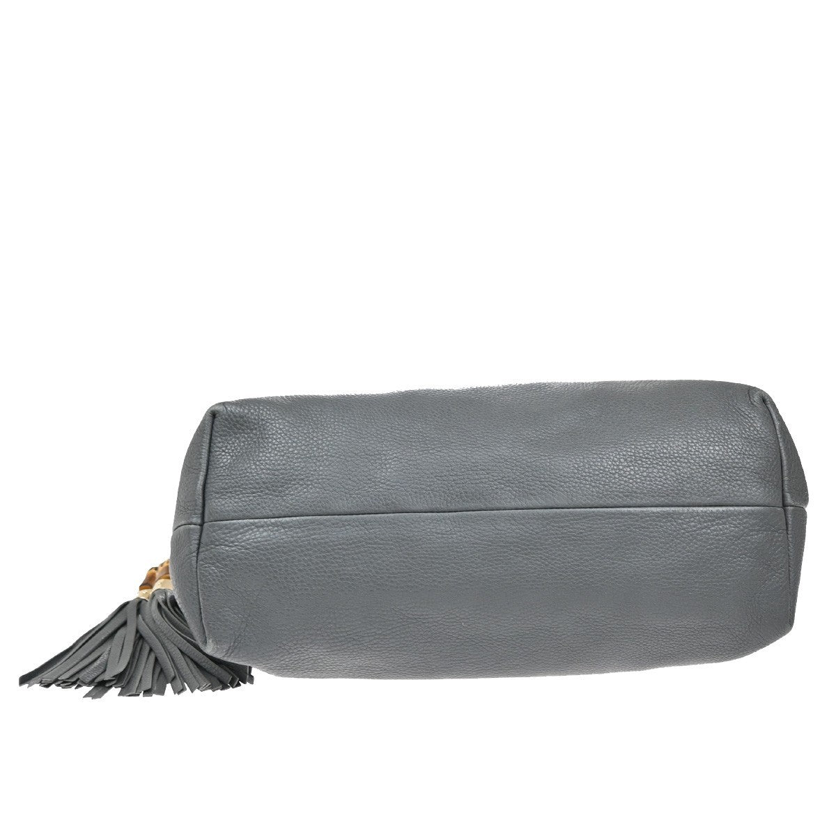 Gucci Bamboo Tassel Tote Leather, GRAY, LEATHER, Tote bag