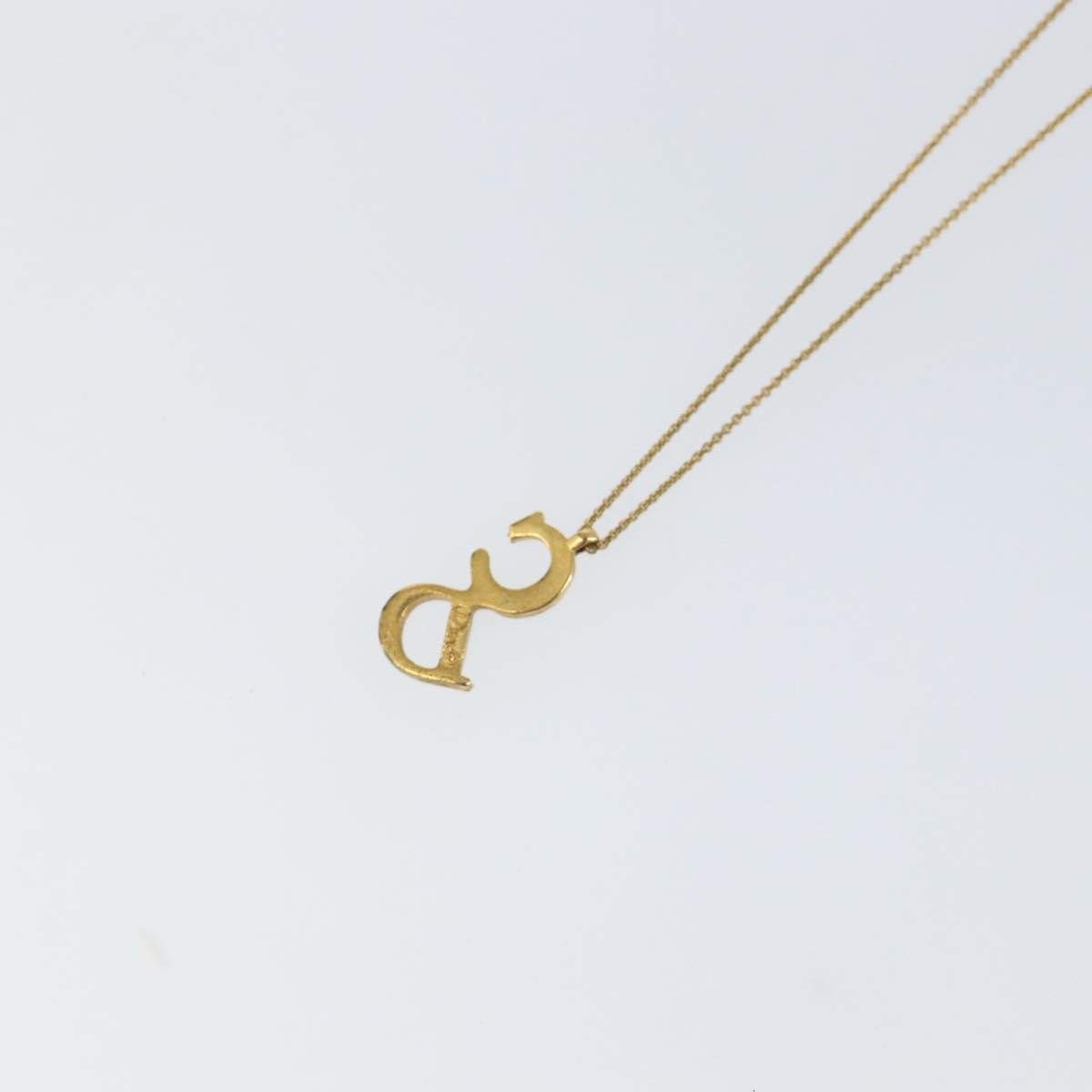 Christian Dior CD Pendant Necklace Metal, GOLD, METAL, Necklace