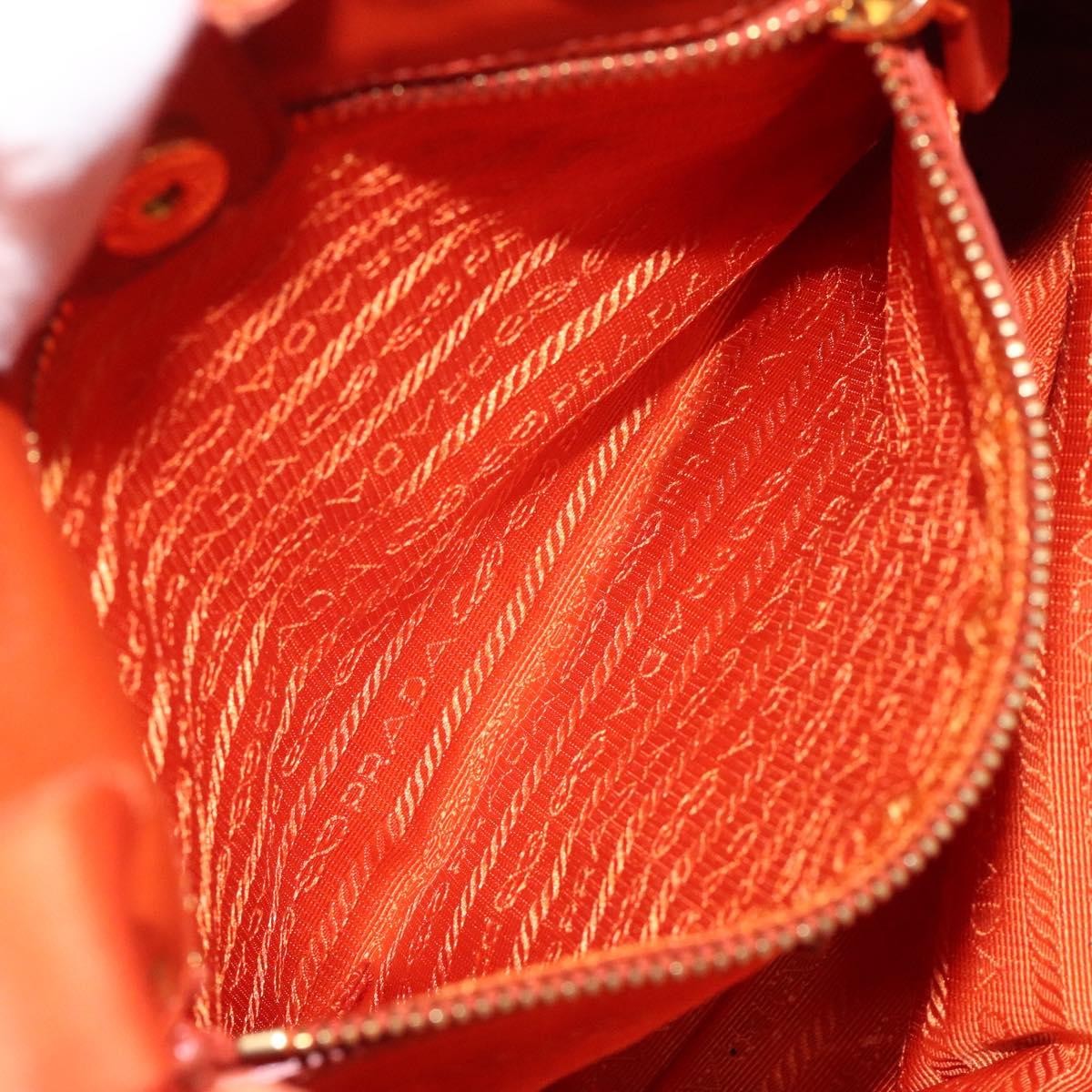 Prada Open Tote Ruffled Tessuto, ORANGE, NYLON, Handbag