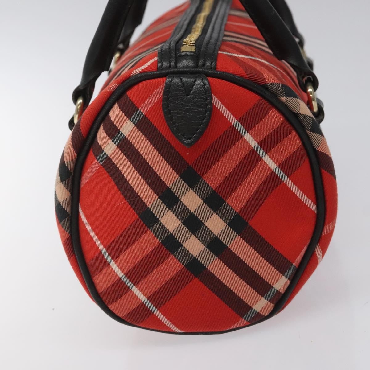 Burberry Blue Label Checked Bowling Nylon, RED, NYLON, Travel bag