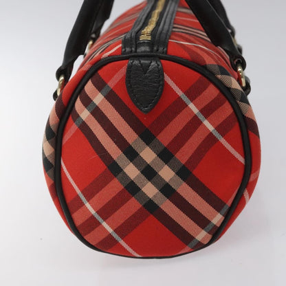 Burberry Blue Label Checked Bowling Nylon, RED, NYLON, Travel bag