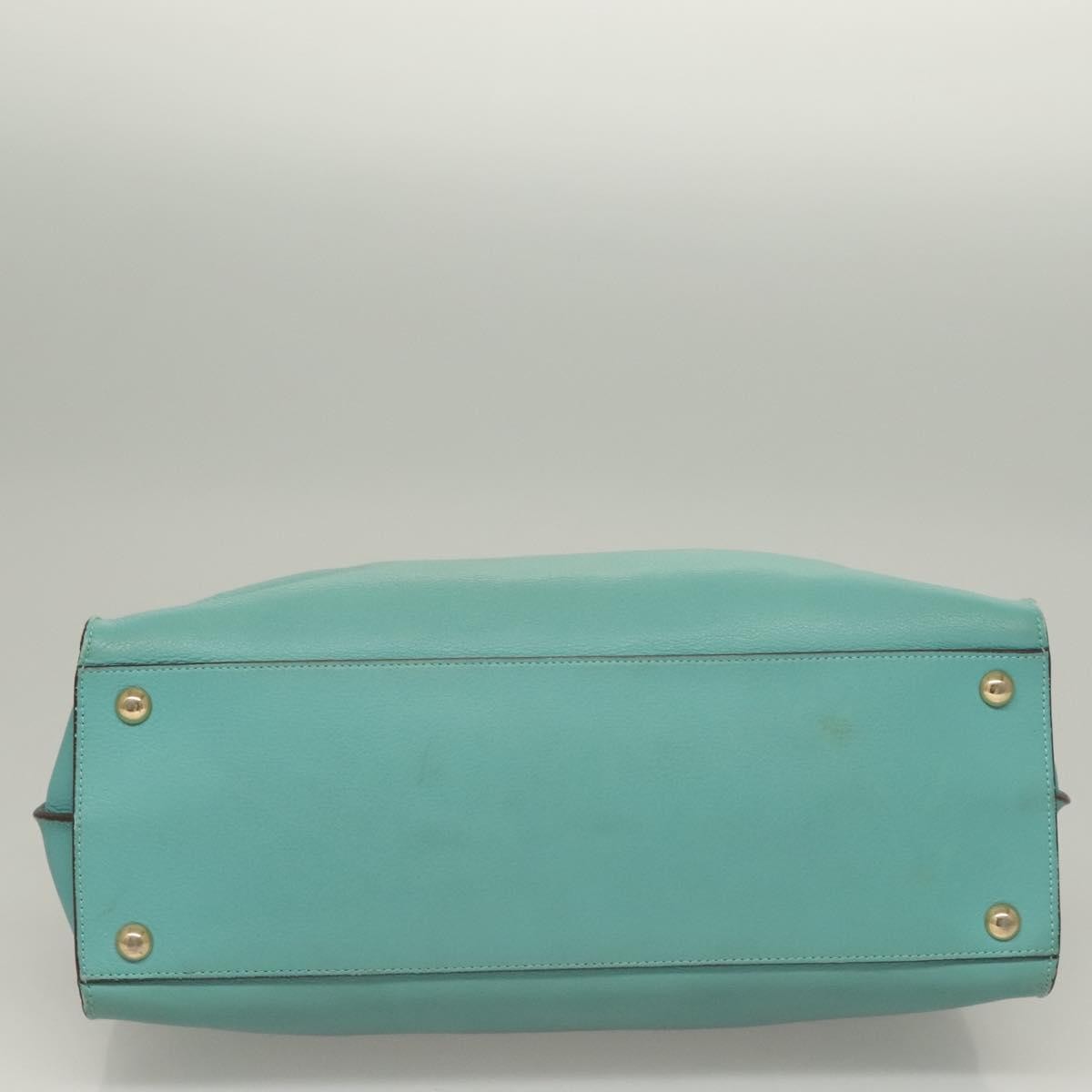 Salvatore Ferragamo Virna Satchel Leather, TURQUOISE, LEATHER, Handbag