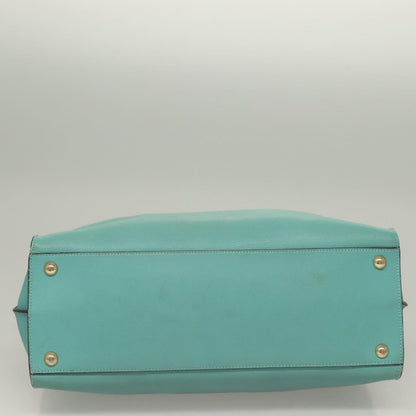 Salvatore Ferragamo Virna Satchel Leather, TURQUOISE, LEATHER, Handbag