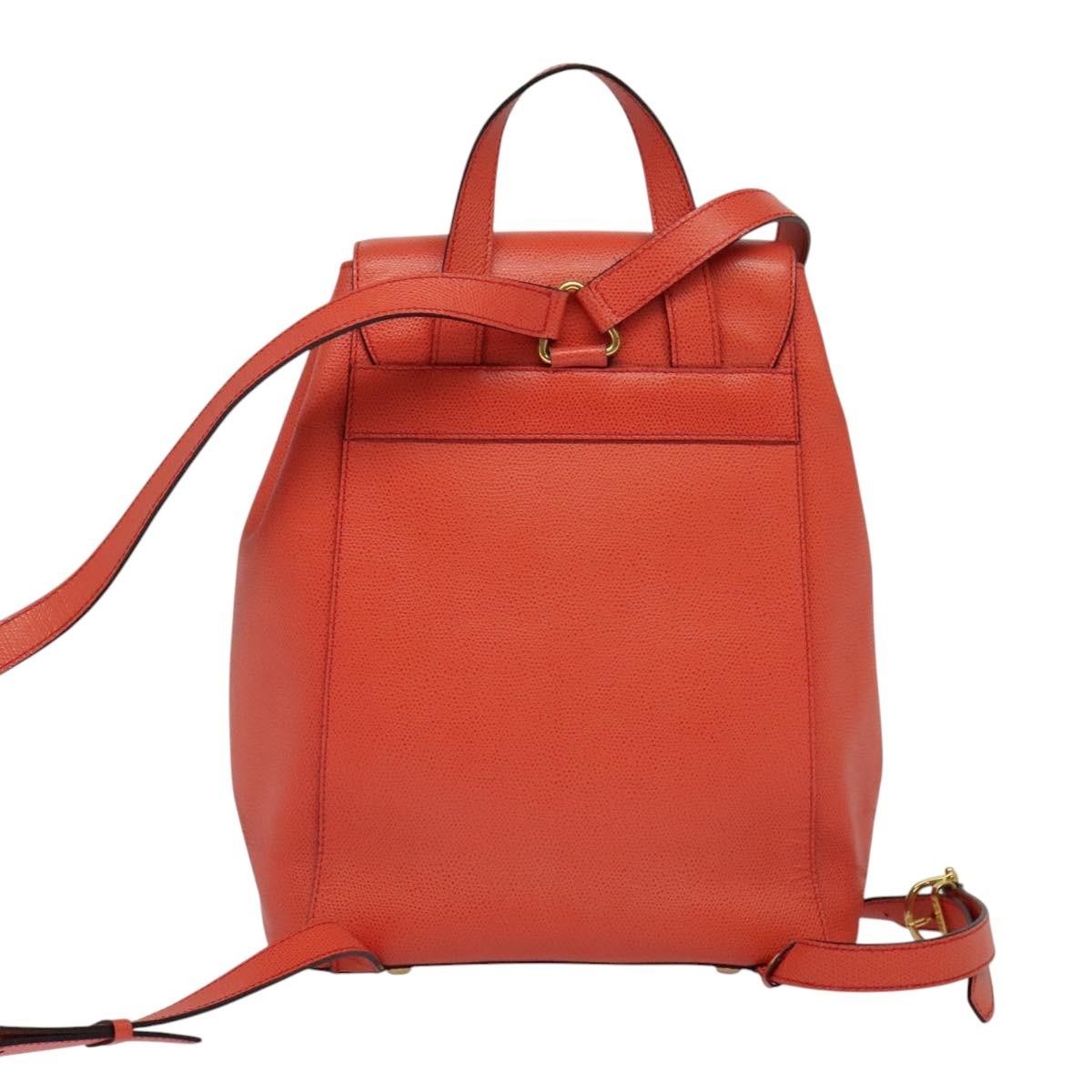 Celine Backpack Leather, ORANGE, LEATHER, Backpack