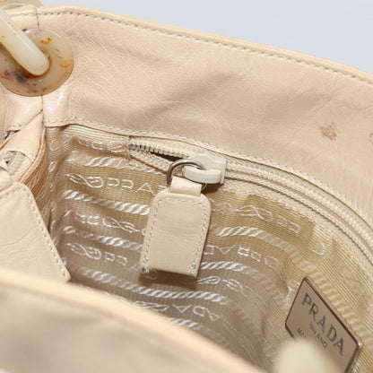 Prada Vintage Shoulder Bag Leather, BEIGE, LEATHER, Shoulder bag
