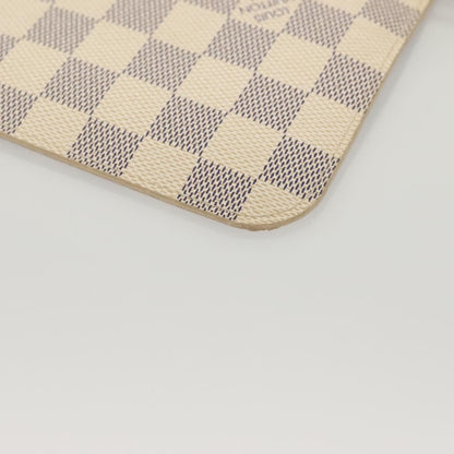 Louis Vuitton Neverfull Pochette Damier, WHITE, CANVAS, Tote bag