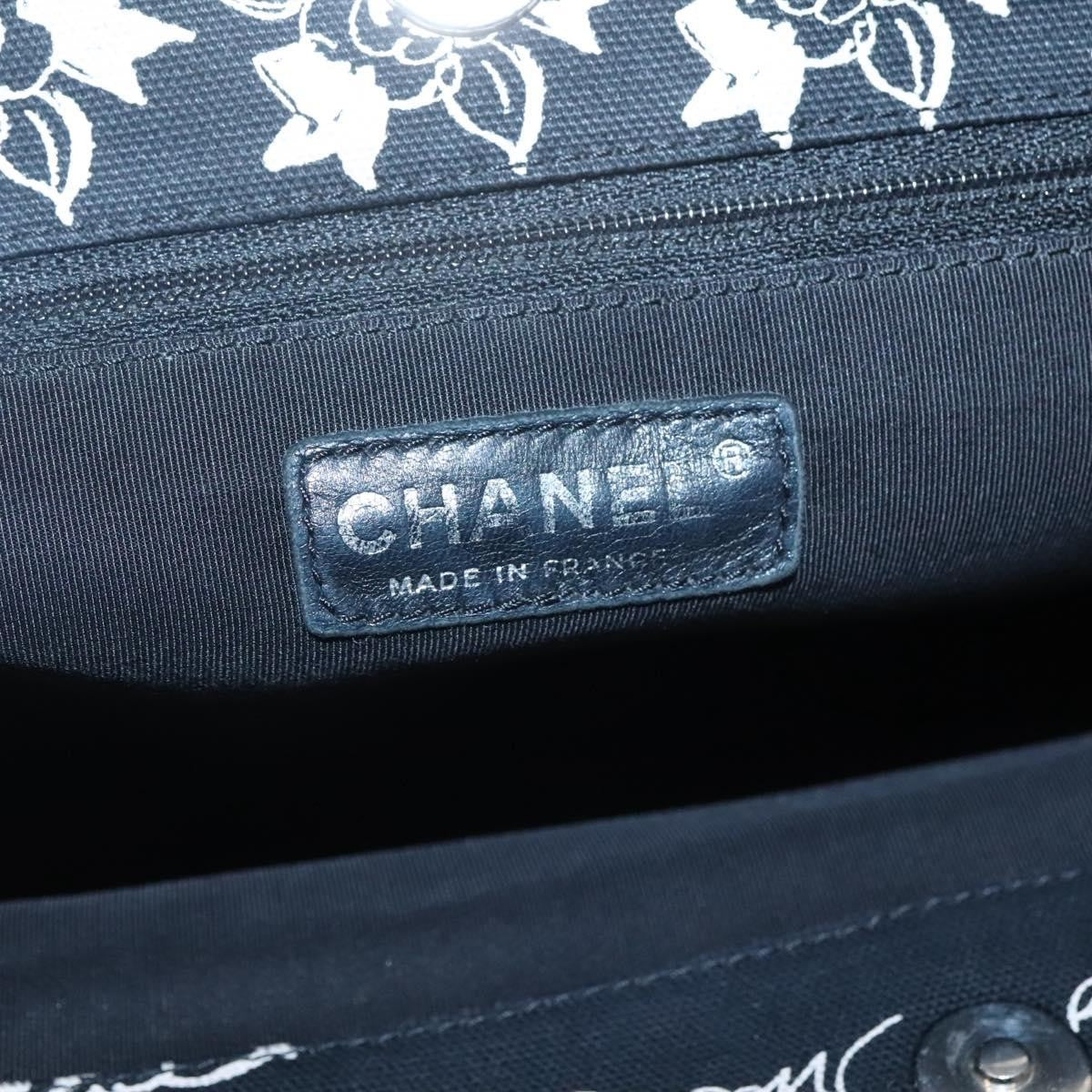 Chanel Resin Tote Printed Canvas, BLACK, CANVAS, Tote bag