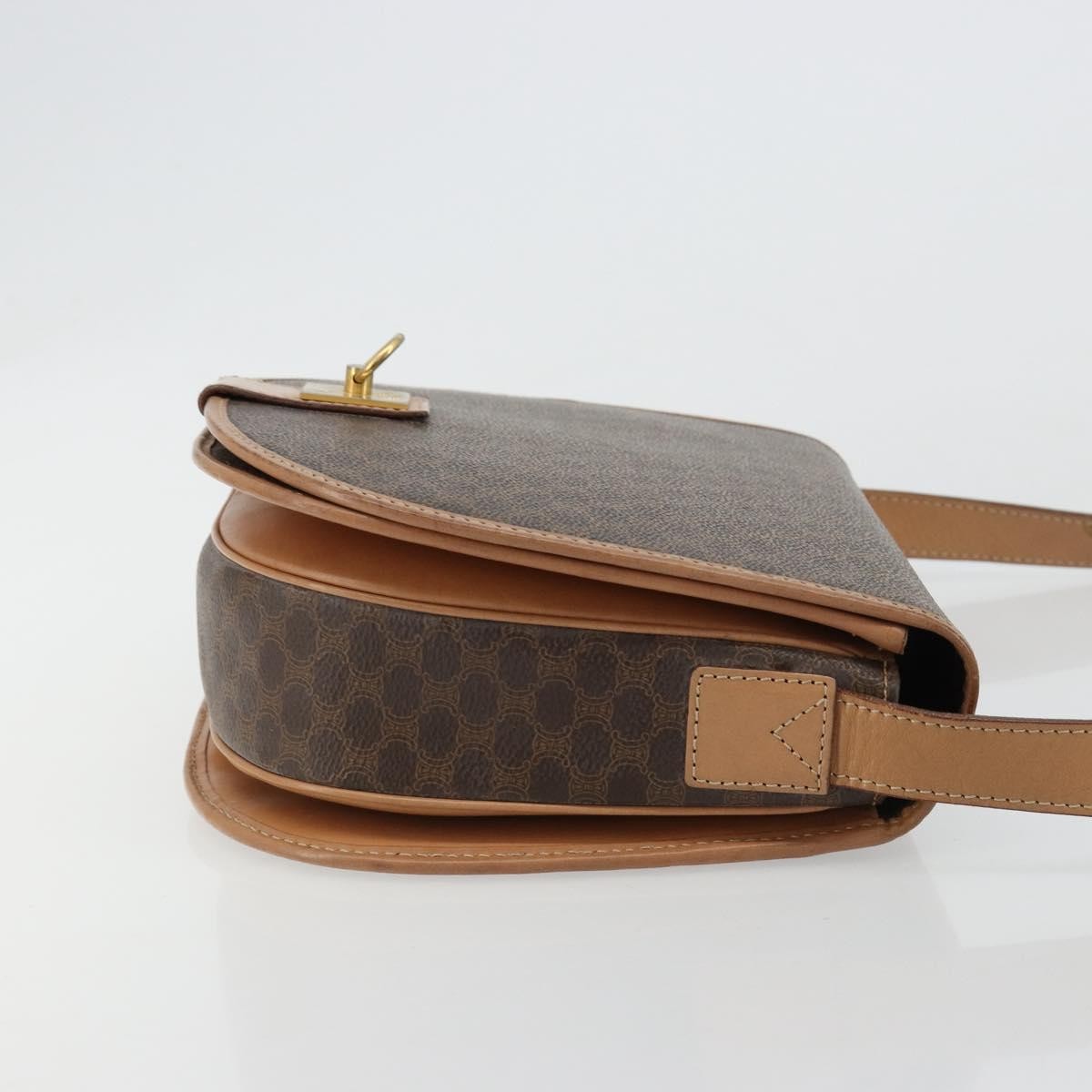 Celine Macadam Shoulder Bag PVC Leather, Brown, Canvas, Shoulder Bag