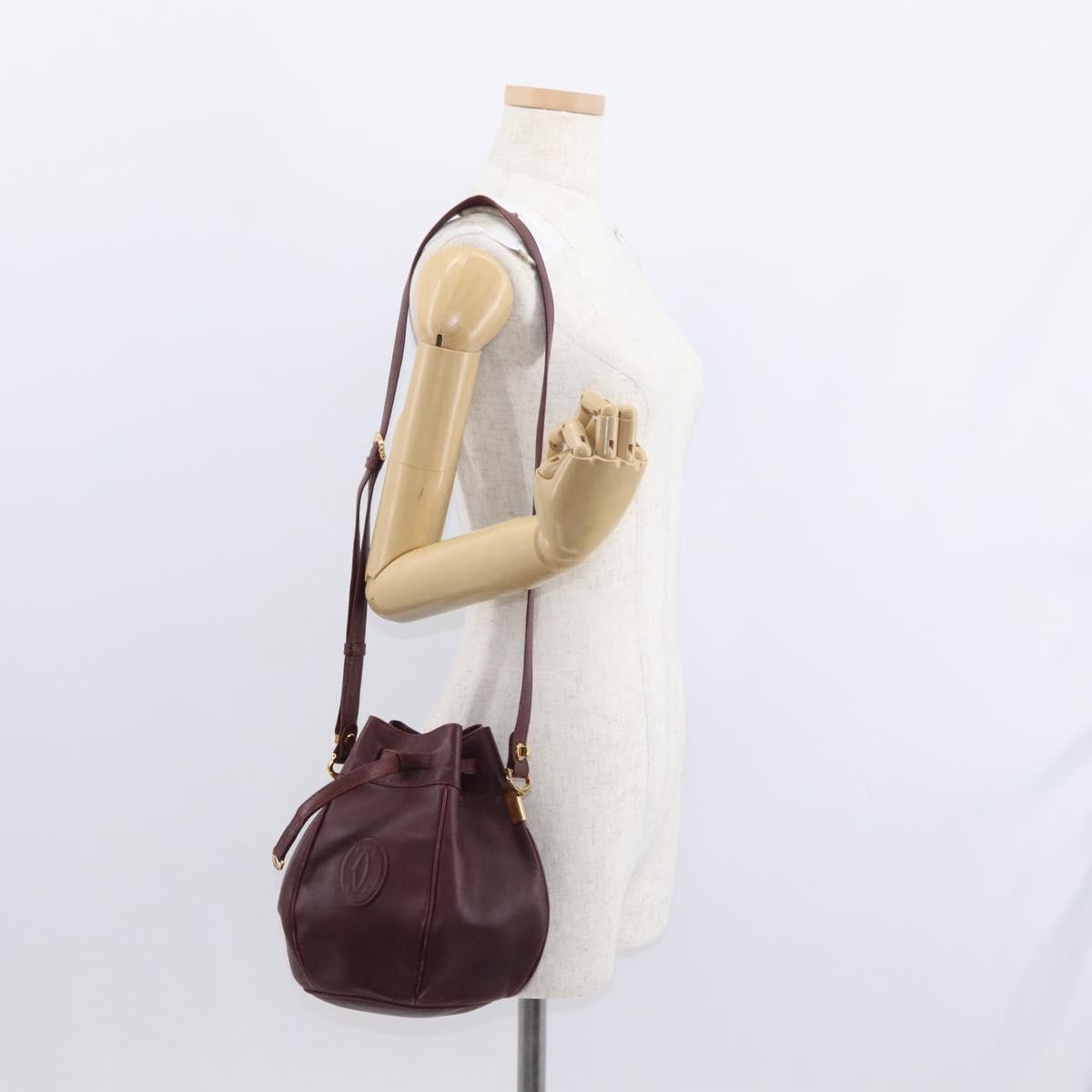 cartier Must de cartier bag Leather, BURGUNDY, LEATHER, Shoulder bag