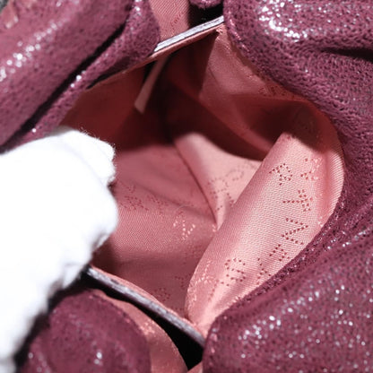 Stella McCartney Falabella Fold Over Crossbody Bag Velvet, BURGUNDY, POLYESTER, Crossbody bag