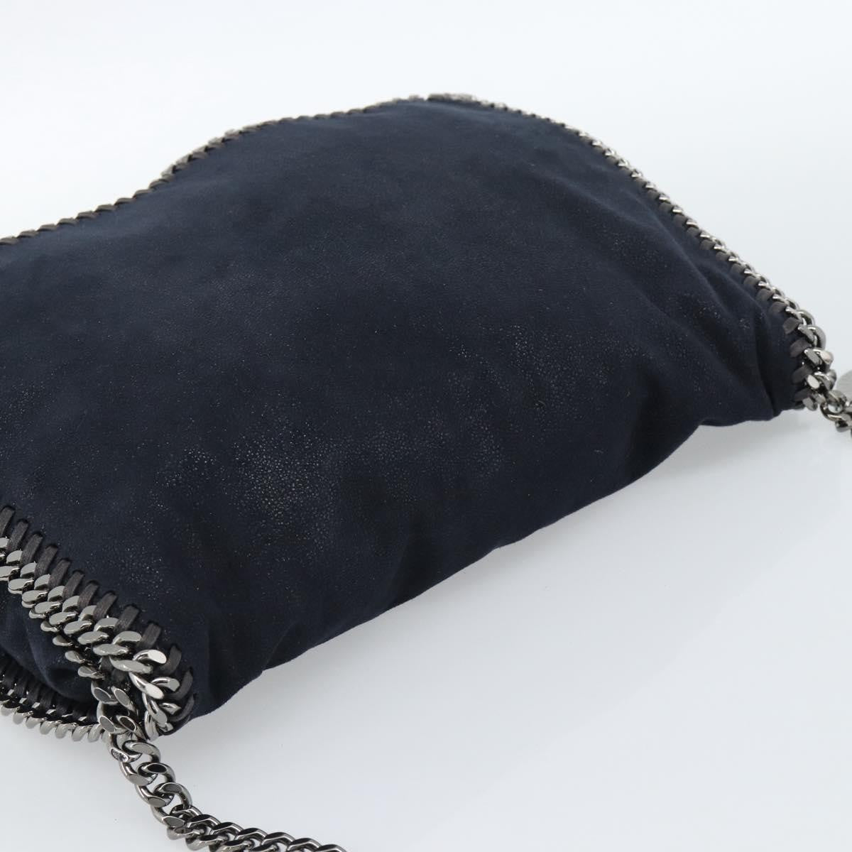 Stella McCartney Falabella Fold Over Flap Crossbody Bag Shaggy Deer, Navy, Synthetic, Shoulder Bag