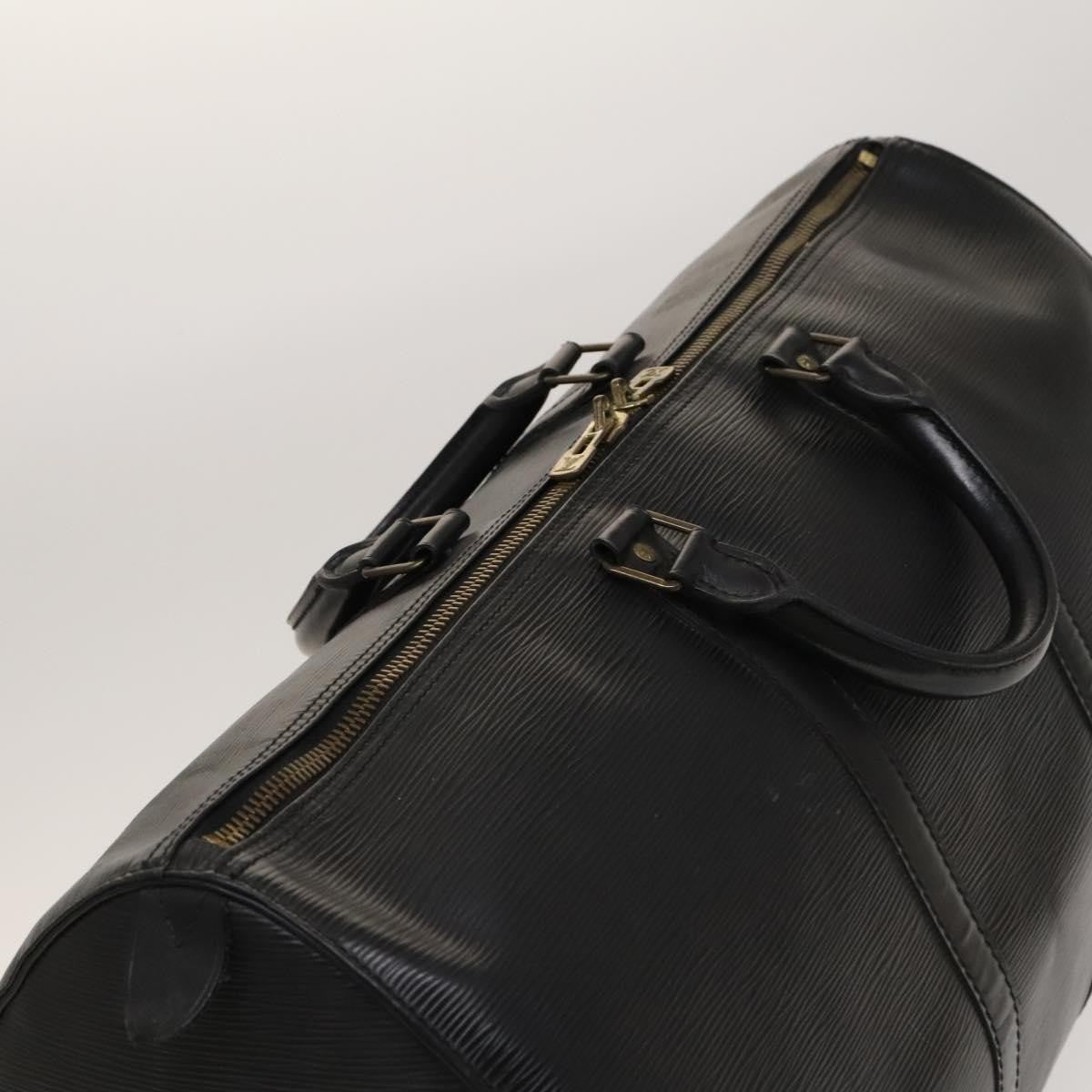 Louis Vuitton Keepall Bag Epi Leather, BLACK, LEATHER, Travel bag