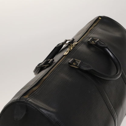 Louis Vuitton Keepall Bag Epi Leather, BLACK, LEATHER, Travel bag