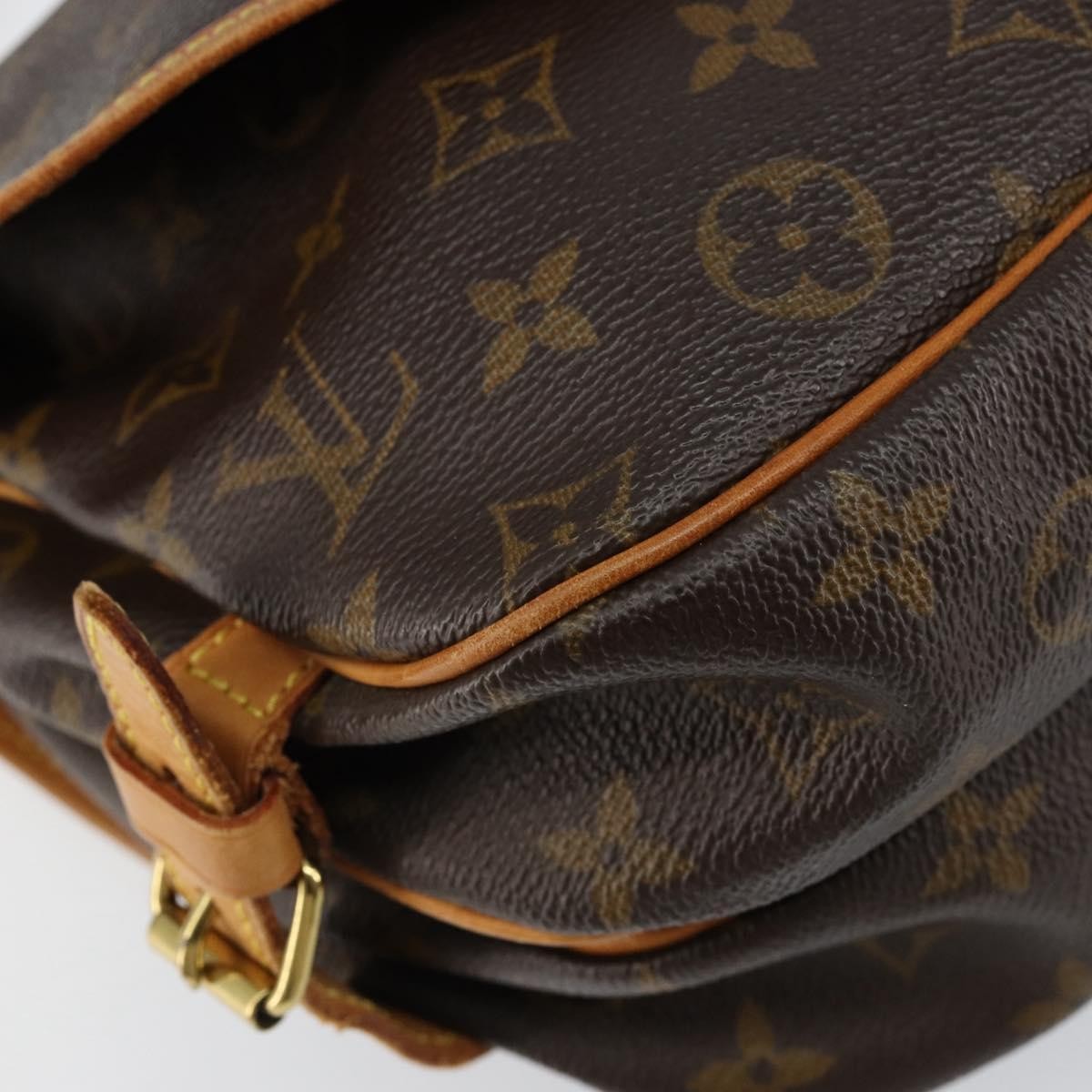 Louis Vuitton Saumur Handbag Monogram Canvas, BROWN, CANVAS, Shoulder bag