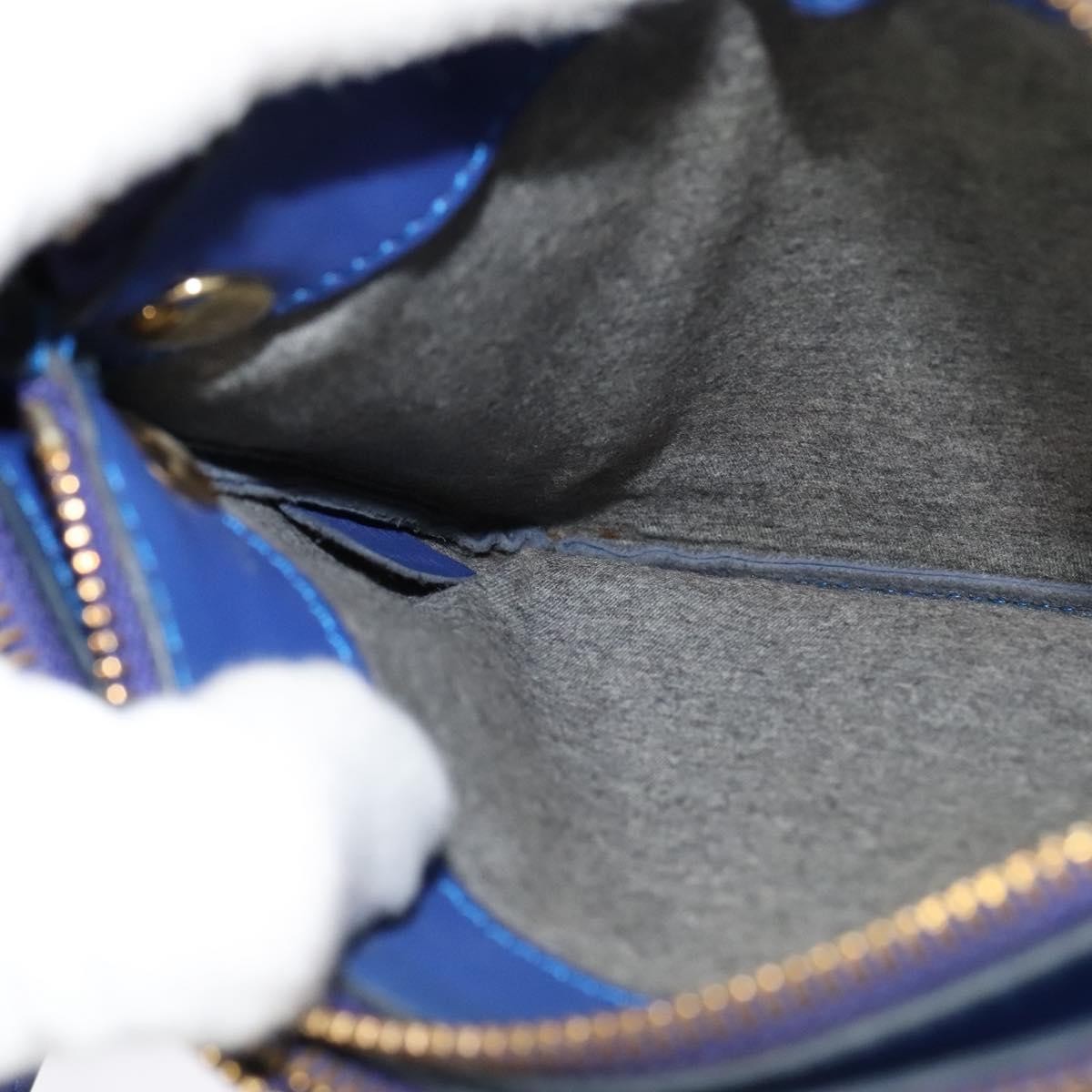 Celine Trio Crossbody Bag Leather, BLUE, LEATHER, Shoulder bag