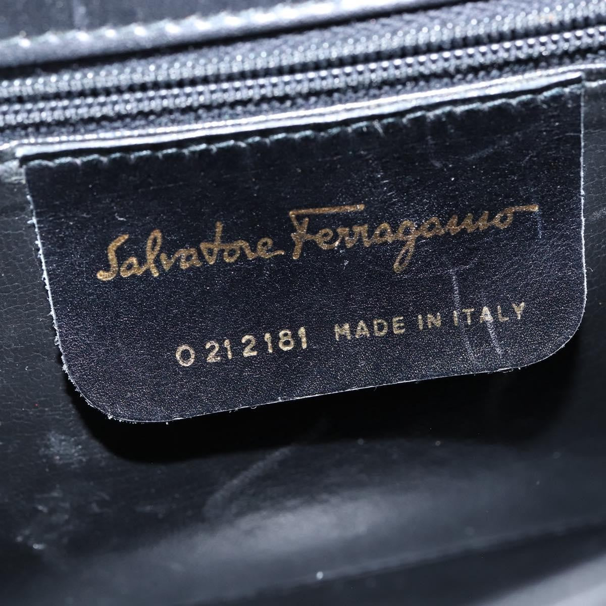 Salvatore Ferragamo Gancini Convertible Top Handle Bag Leather, BLACK, LEATHER, Handbag