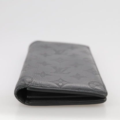 Louis Vuitton Brazza Long Bifold wallet Monogram shadow, BLACK, LEATHER, Wallets