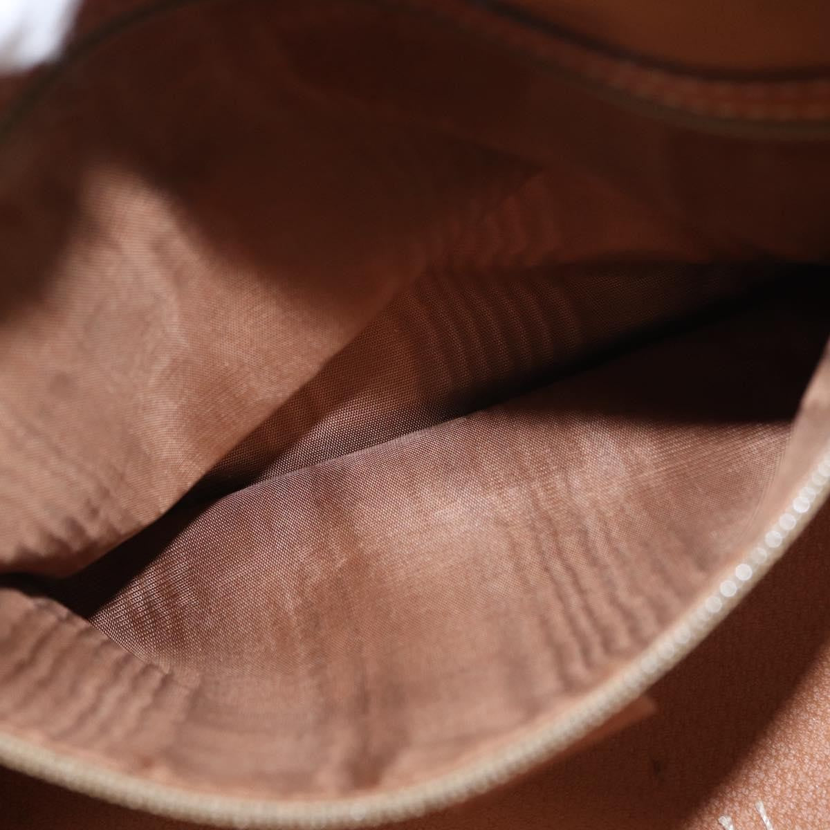 Celine Vintage Macadam Handbag Canvas and Leather, BROWN, CANVAS, Handbag