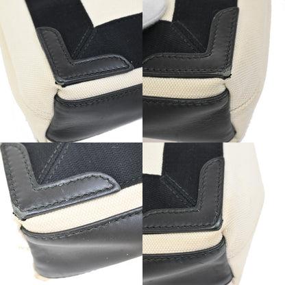 Balenciaga Navy Cabas Canvas with Leather, NAVY, CANVAS, Tote bag