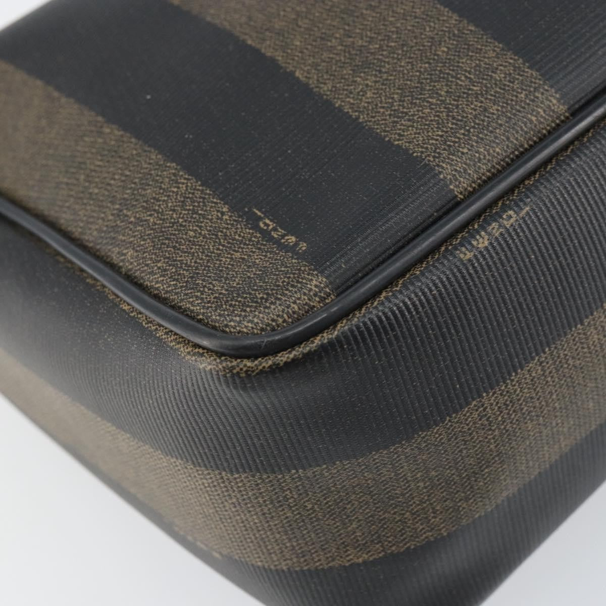 Fendi Vintage Pequin Shoulder bag Pequin, BROWN, CANVAS, Shoulder bag