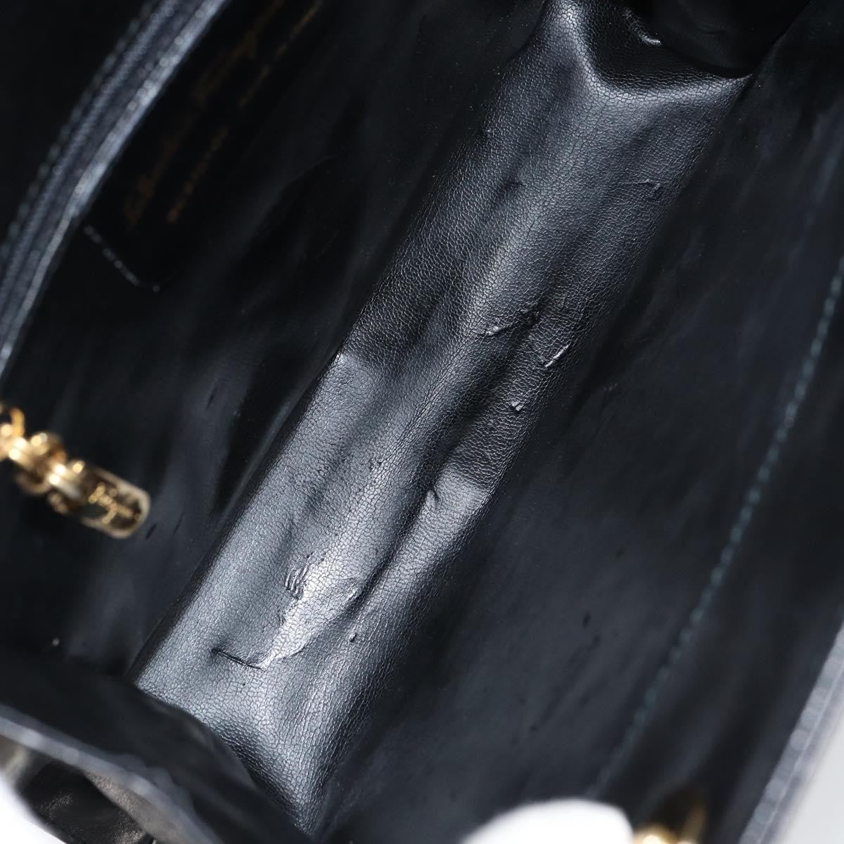 Salvatore Ferragamo Vintage Shoulder Bag Leather, BLACK, LEATHER, Shoulder bag