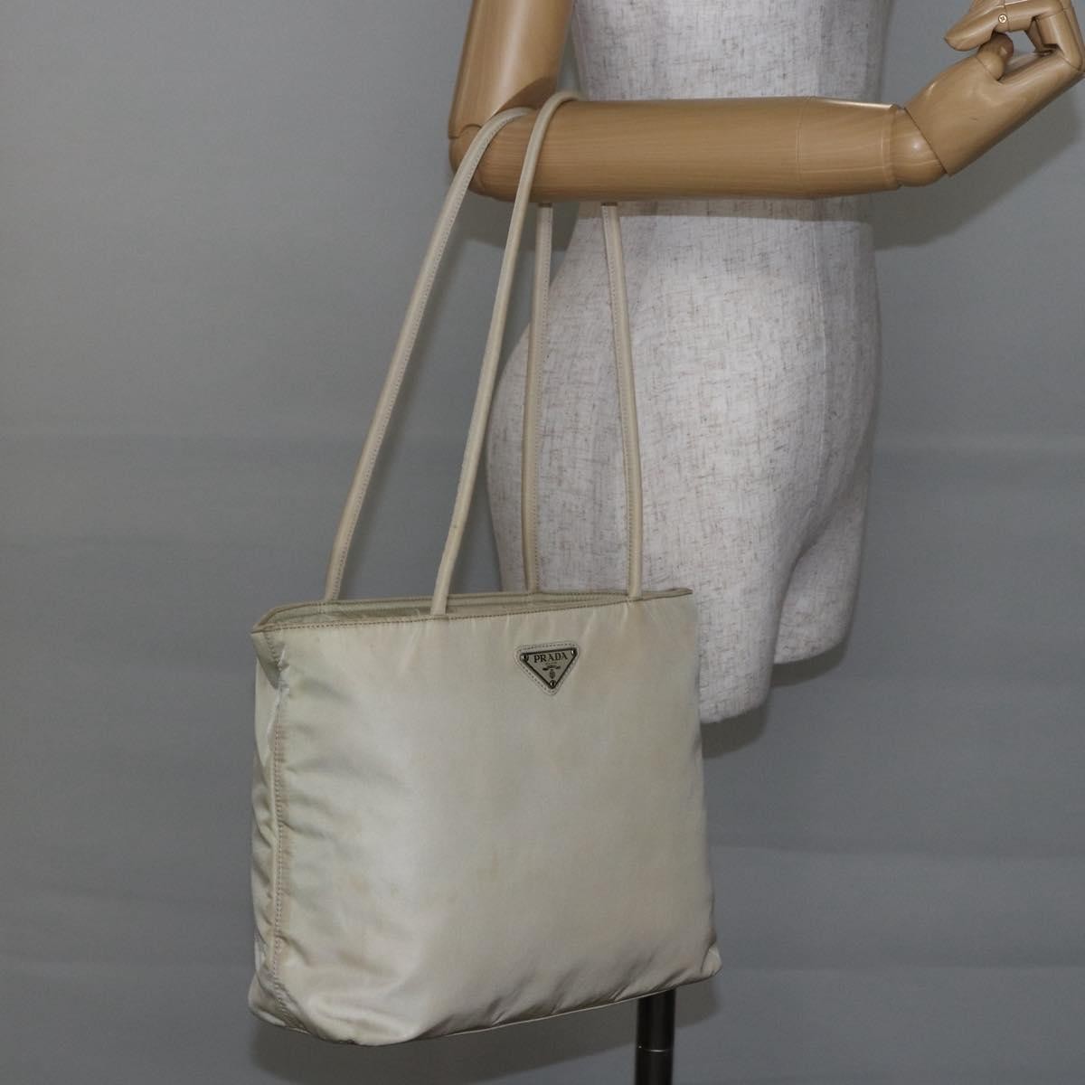 Prada Vintage Tote Tessuto, SILVER, NYLON, Tote bag