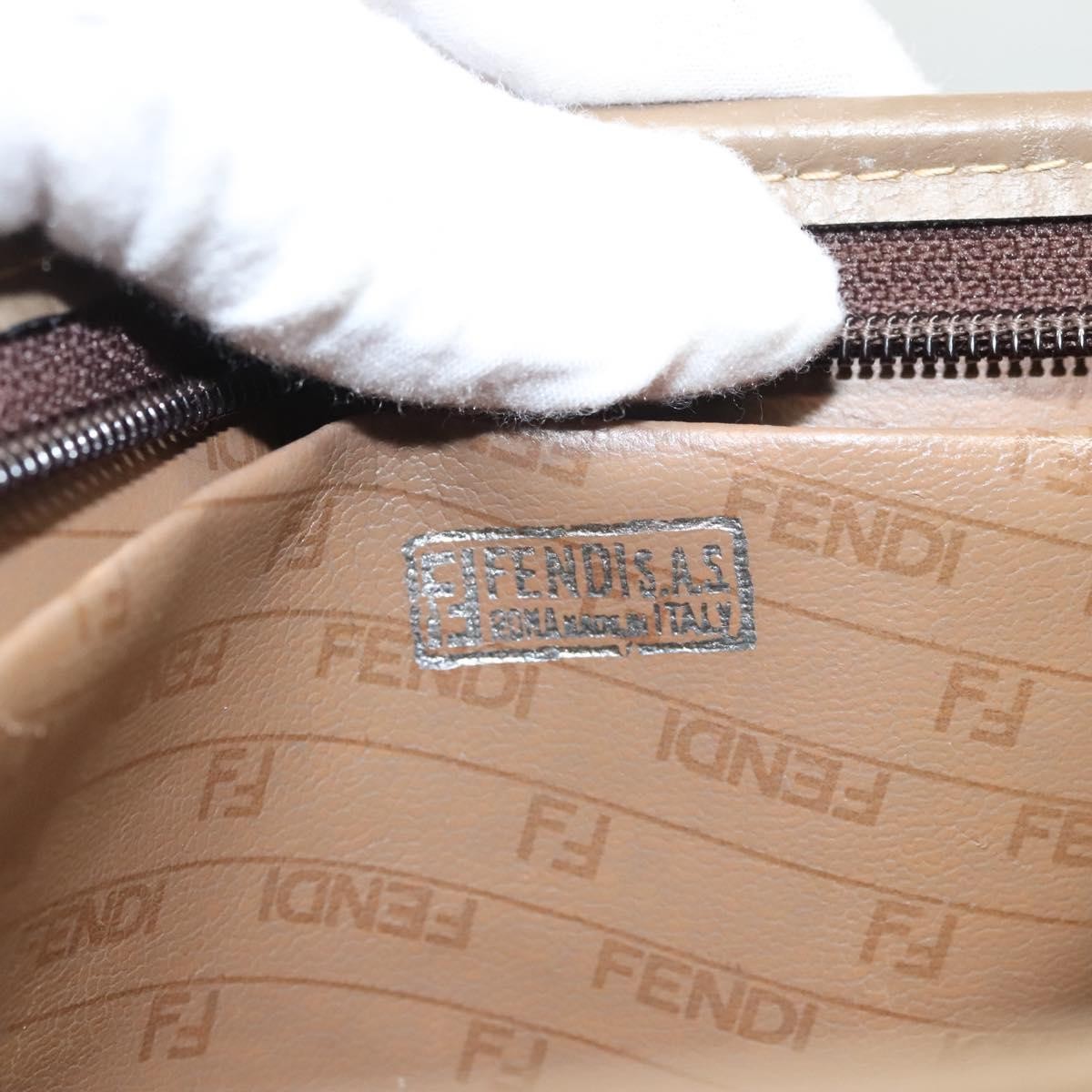 Fendi Vintage Zip Pouch Canvas, BEIGE, CANVAS, Clutche & pouche