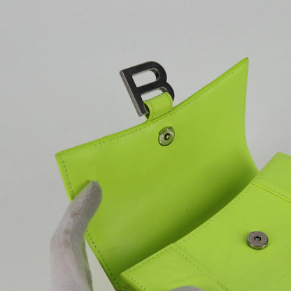 Balenciaga Hourglass Top Handle Bag Leather, GREEN, LEATHER, Handbag