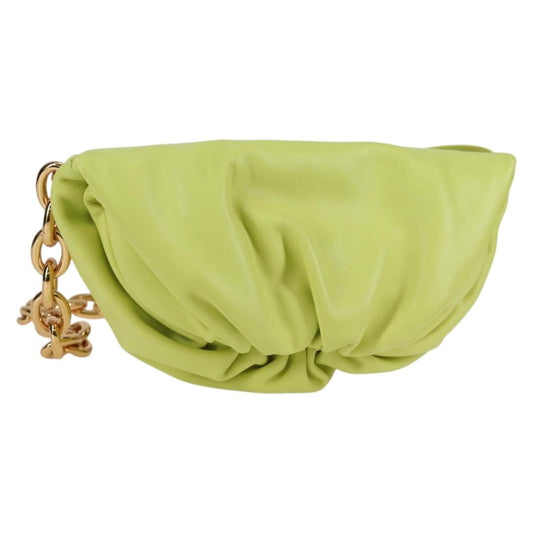 Bottega Veneta The Chain Pouch Leather, GREEN, LEATHER, Clutche & pouche