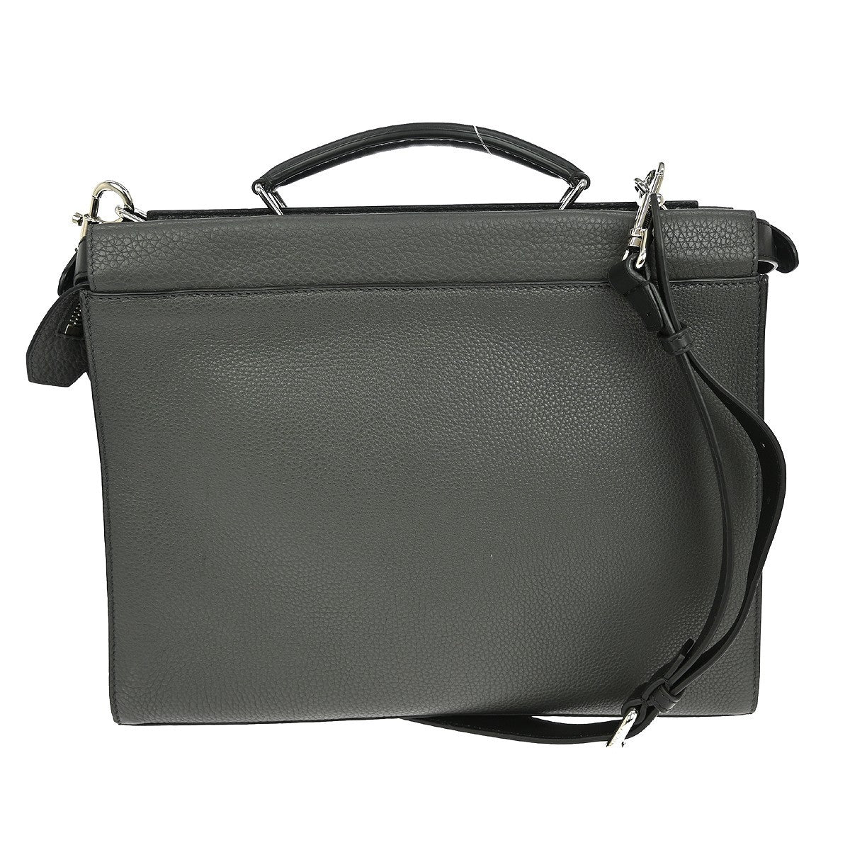Fendi Selleria Peekaboo Fit Bag Leather, GRAY, LEATHER, Handbag
