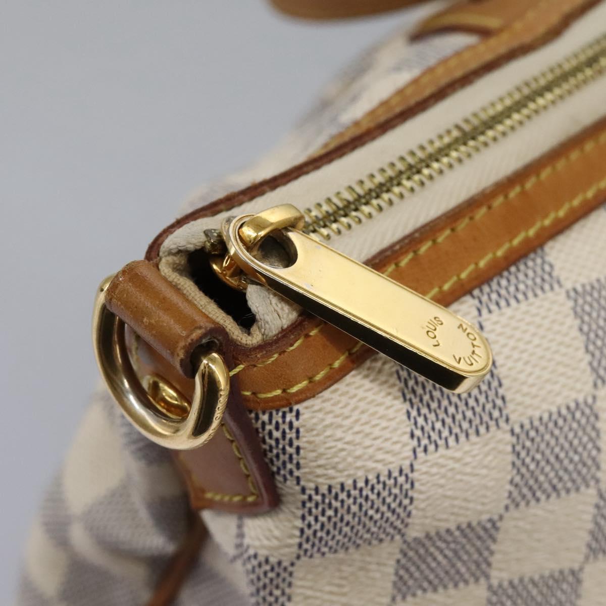 Louis Vuitton Siracusa Handbag Damier, WHITE, CANVAS, Shoulder bag