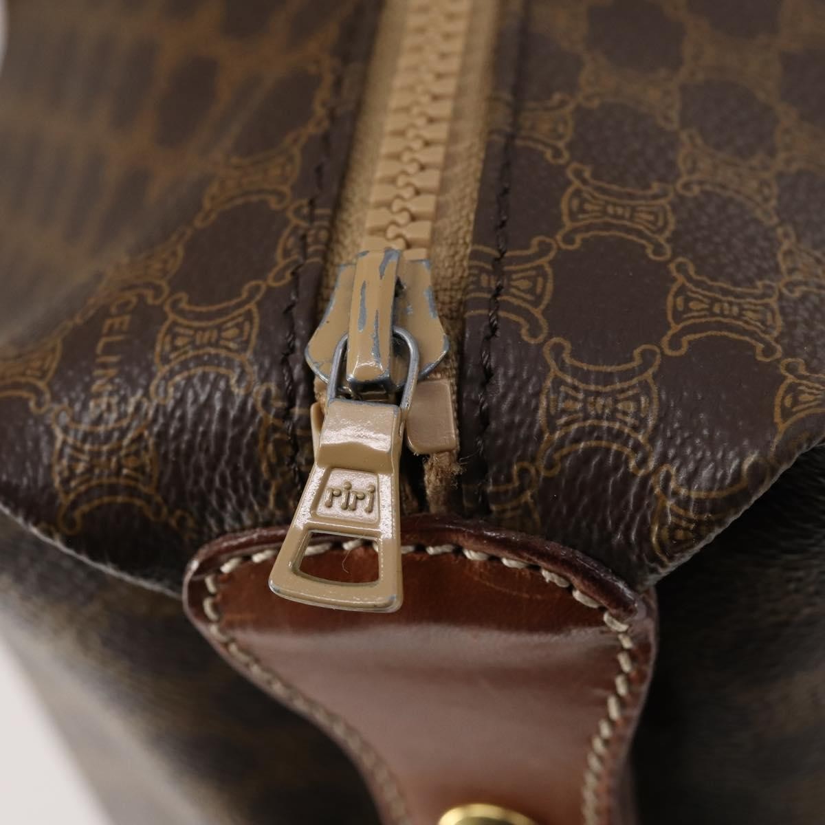 Celine Vintage Macadam Tote bag Canvas, BROWN, PVC, Tote bag