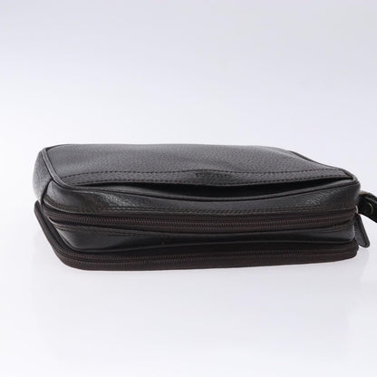 Gucci Zipped Pouch Leather, BROWN, LEATHER, Clutche & pouche